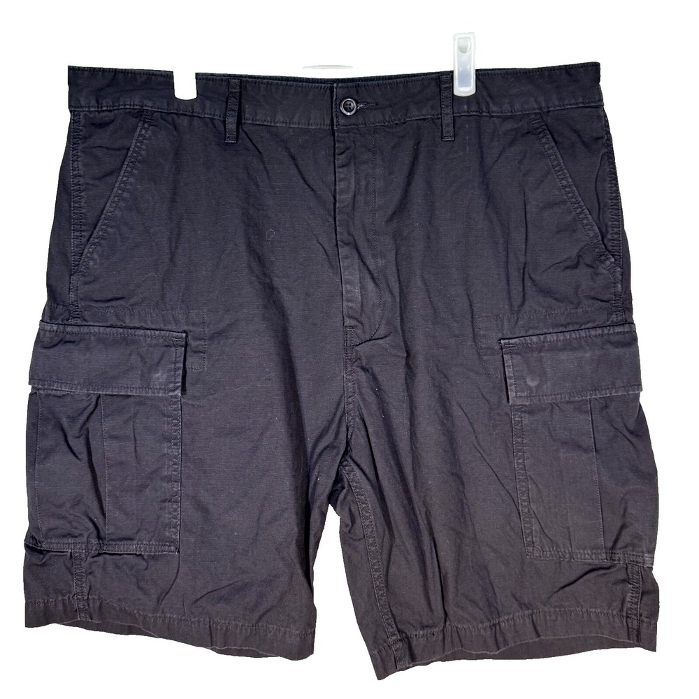 Levi's Men's Cargo Shorts 40 Black 100% Cotton High-Rise Zip Fly Workwear Casual
